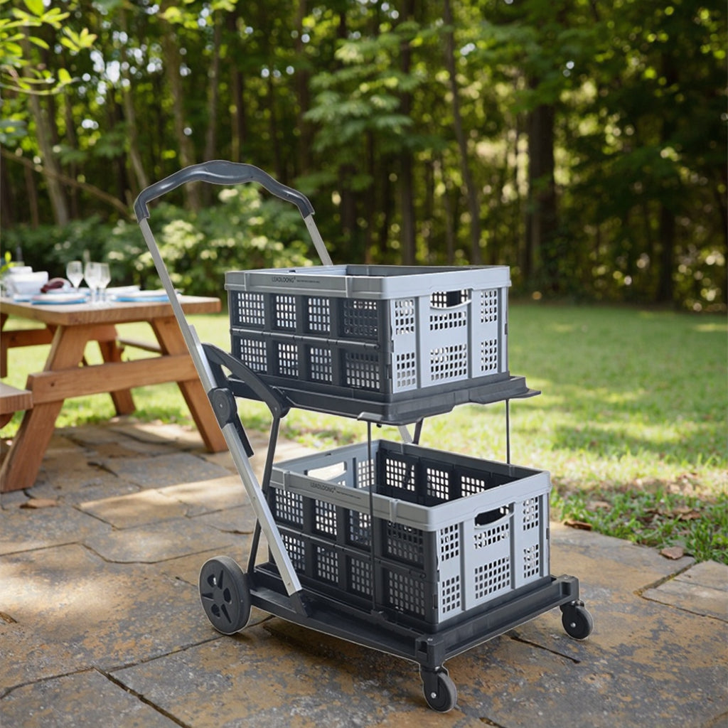 Heavy Duty Two-Tier Shopping Trolley