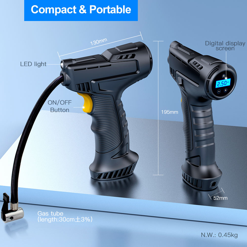 🔥🚗Portable car tire inflator pump