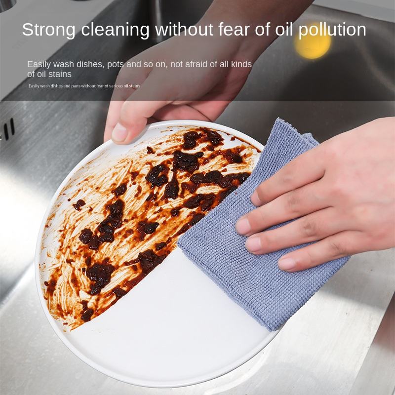Household Suction Microfiber Kitchen Dishwashing Cloth