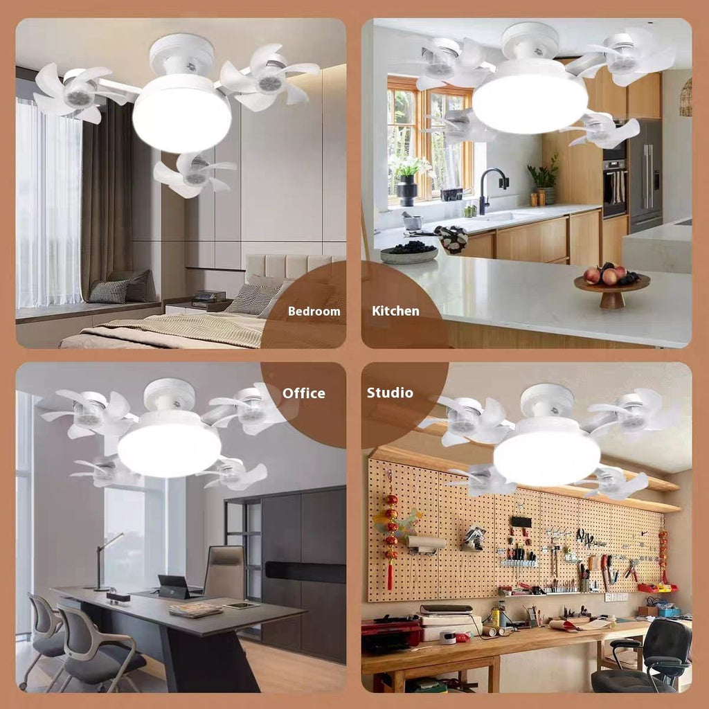2 in 1 Hanging Folding Ceiling Fan With LED Light Remote