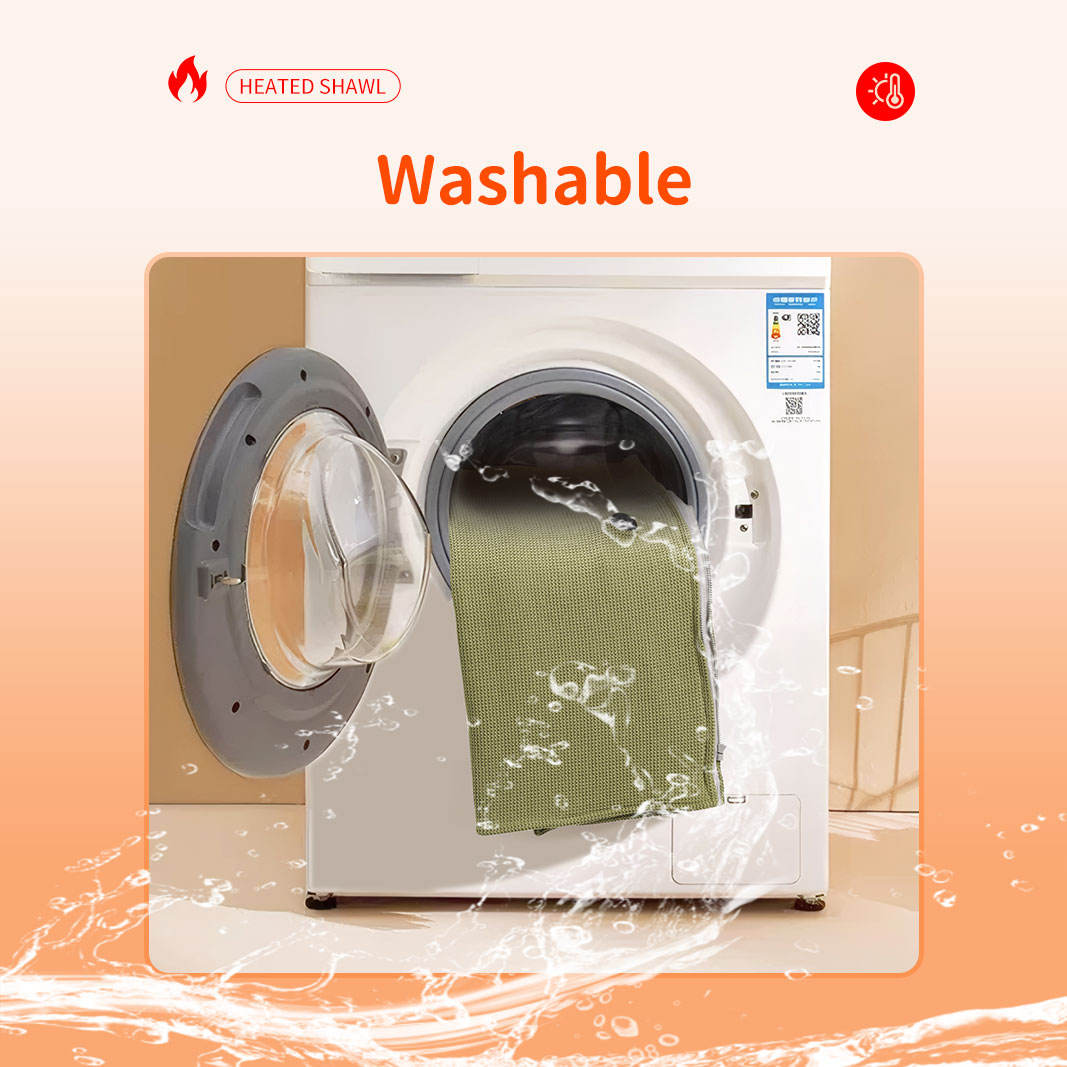 Anjuny ४-क्षेत्रीय हीटिङ्ग शल — युरोपेली बुनेको पोर्टेबल पहिरनयोग्य जिपर डिजाइन