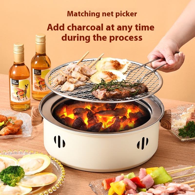 बाहिरी क्याम्पिङ र पिकनिकका लागि बहु-उपयोगी पोर्टेबल बार्बेक्यु ग्रिल।