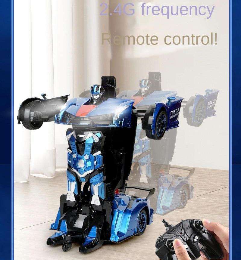 AiJH 2.4GHz RC Transforming Car Robot with 360° Rotation & LED Lights