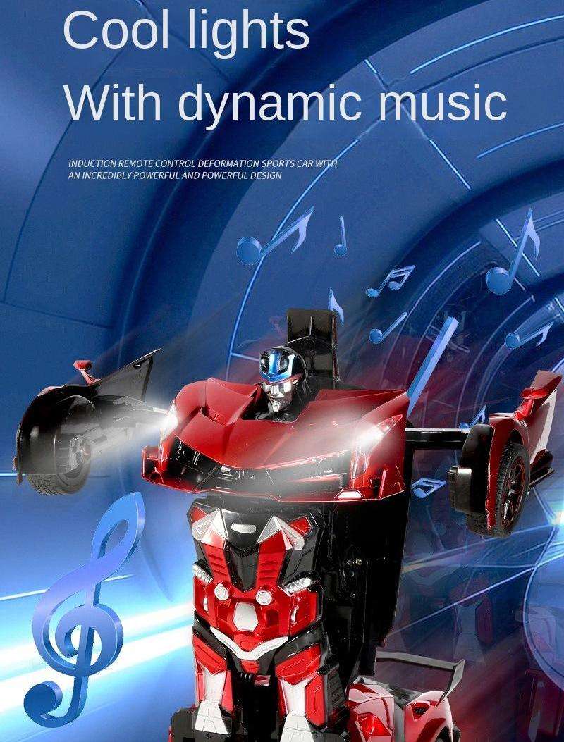 AiJH 2.4GHz RC Transforming Car Robot with 360° Rotation & LED Lights