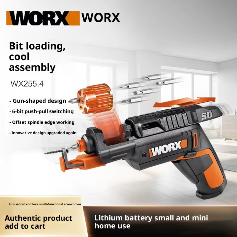 Worx 4V इलेक्ट्रिक स्क्रुड्राइभर, रिचार्जेबल वायरलेस पावर स्क्रुड्राइभर सेट ६ वटा बिट्स, स्क्रु होल्डर र चार्जर सहित - WX255L