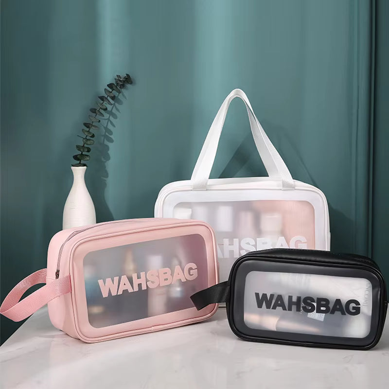 पारदर्शी पीभीसी मेकअप ब्याग पोर्टेबल वाटरप्रूफ टॉयलेट्री ब्याग