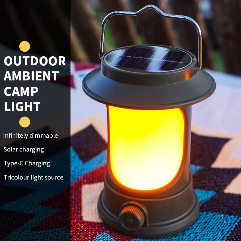 Solar Portable Handheld Vintage Camping Lantern