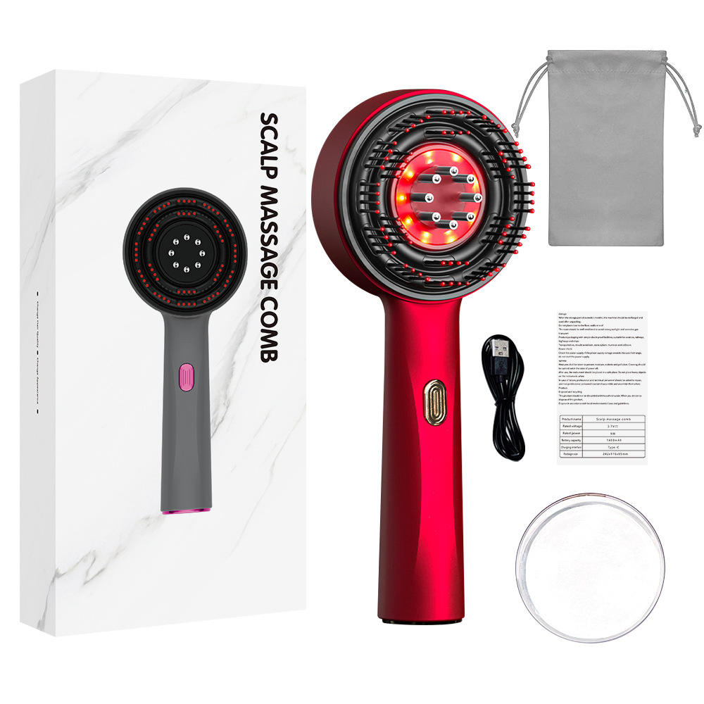 Electric Vibration Massage Comb Red Light Hair Follicle Comb