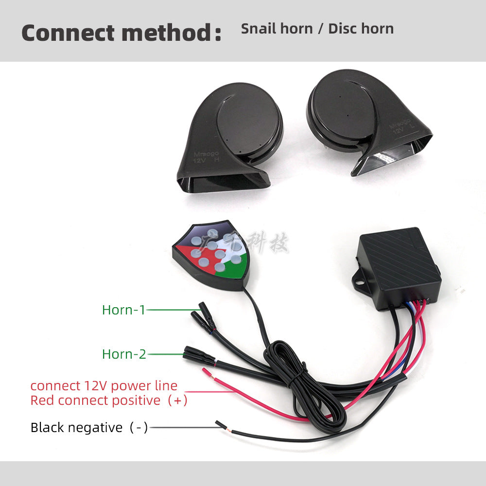 12V Waterproof Electric Car Horn (120dB) Long-Life Loud Auto Horn