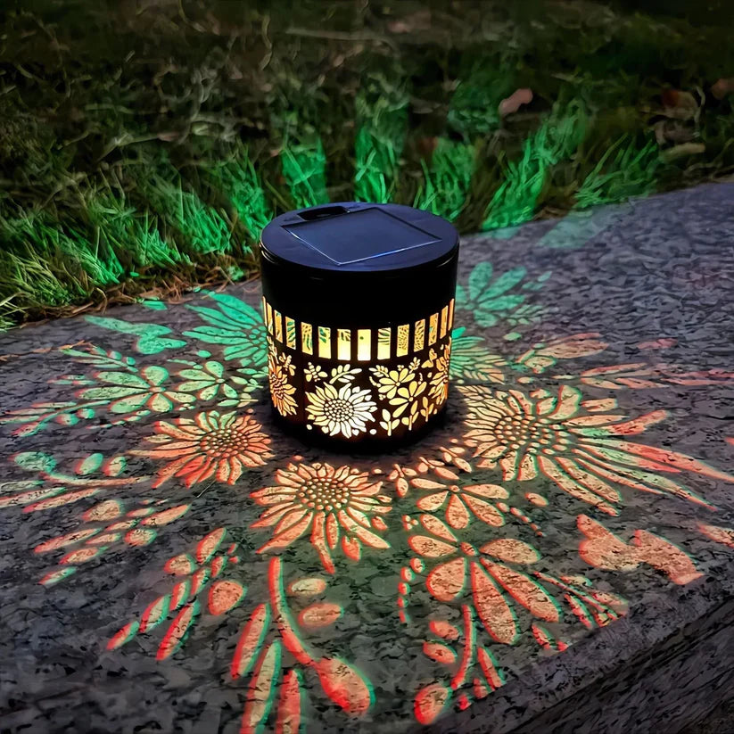 💥Solar Mandala Wall Light Outdoor Garden Fence Projector Lamp Patio Ambient Decor