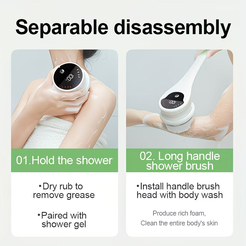 🔥 5-in-1 Electric Rotating Body Brush – USB Rechargeable for Deep Clean & Gentle Skin Care! ✨