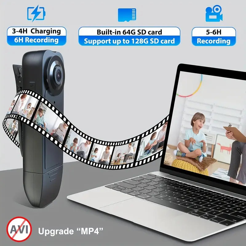 1080P 64GB बडी क्यामेरा, मोसन डिटेक्शन र नाइट भिजनसहित, व्यक्तिगत र पेशागत प्रयोगका लागि।