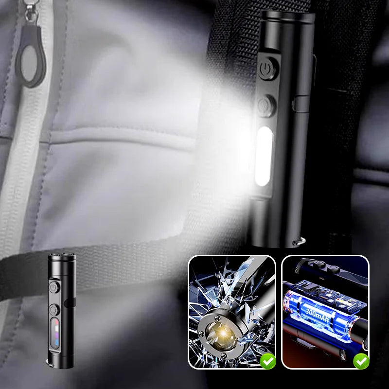 Rechargeable and Magnetic Mini Keychain Flashlight