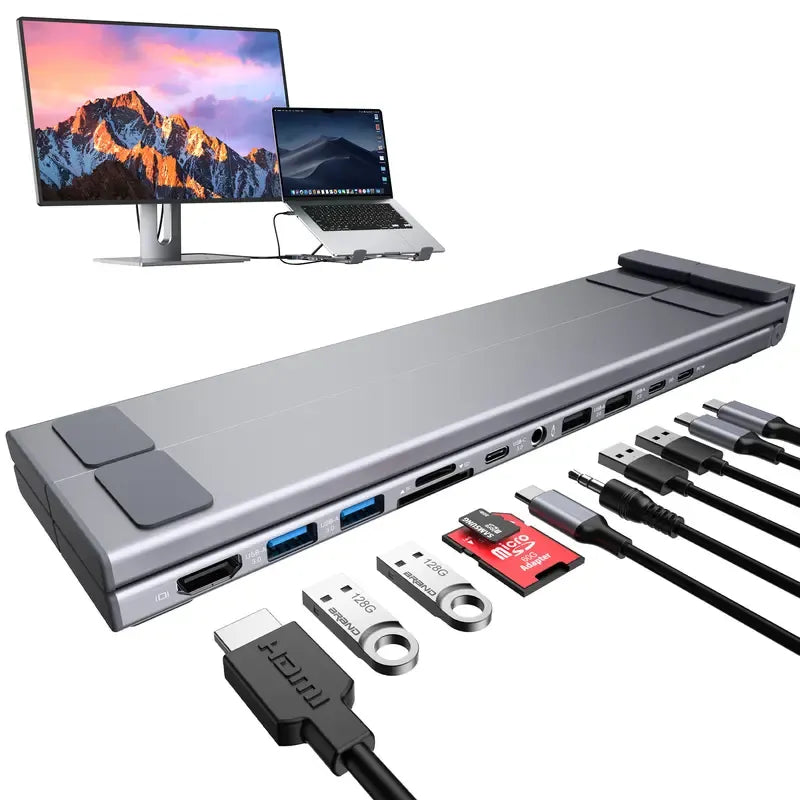 Mukiya 8 in 1 USB C Laptop Docking Station Stand with 4K HDMI