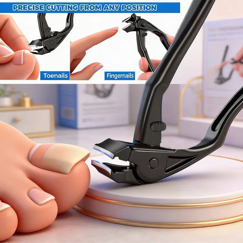 ✂️ Black Curved Nail Clipper – Ergonomic