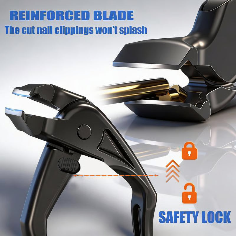 ✂️ Black Curved Nail Clipper – Ergonomic