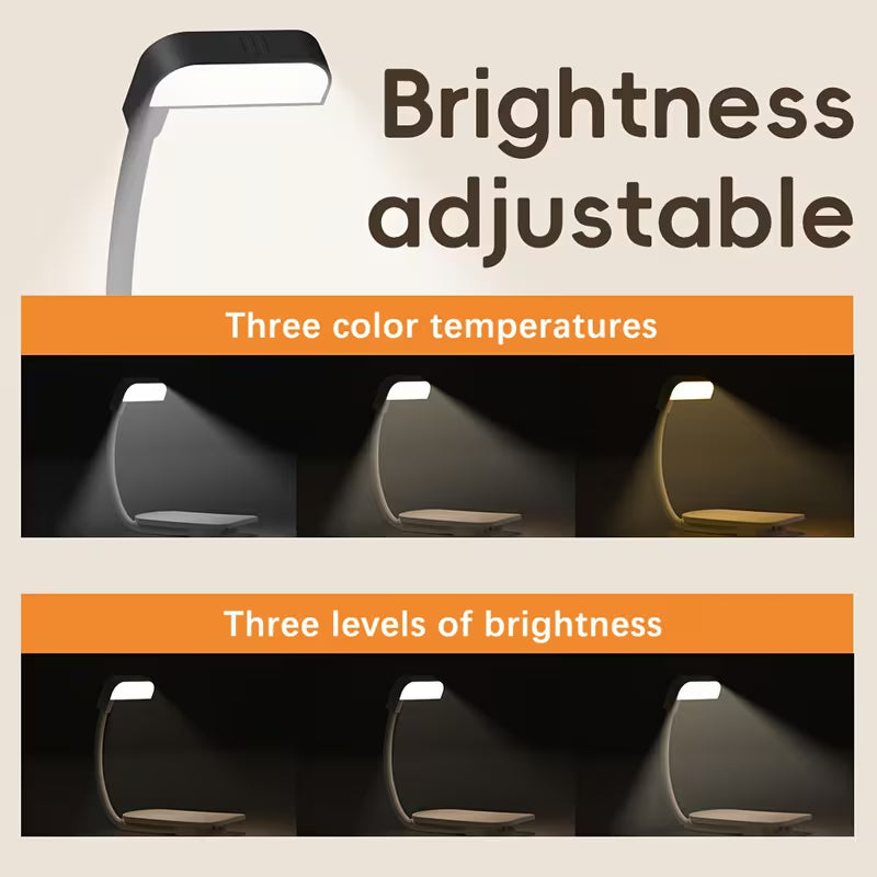 3-Color Temperature Adjustable Portable Clip Reading Light