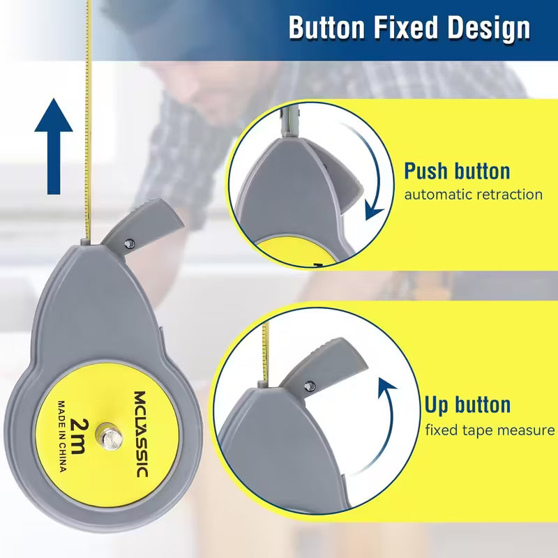 २ मि एल्यो वुडवर्किङ सर्कल मापन टेप, १० पेंसिल लिडसहित, सटीक मार्किङ कम्पास