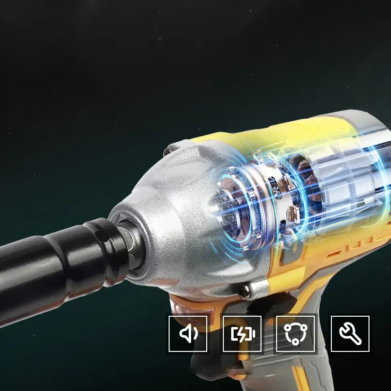 💪Built for Tough Jobs! Electric Impact Wrench + 13pcs Kit🧰🔥