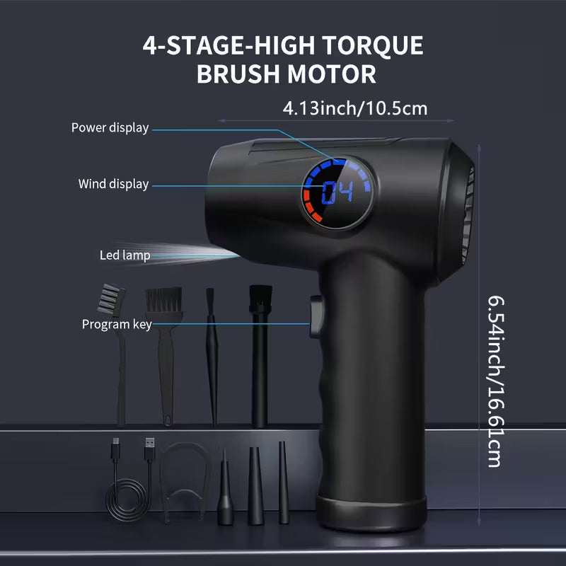 कोर्डलेस इलेक्ट्रिक एयर डस्टर – ५१००० RPM उच्च शक्ति ब्लोअर सहित
