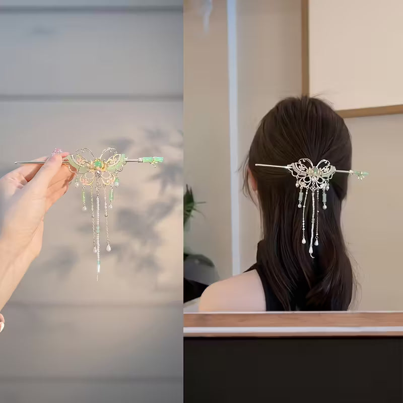 परम्परागत चिनियाँ महिला मथुरो बटरफ्लाइ हेयरपिन