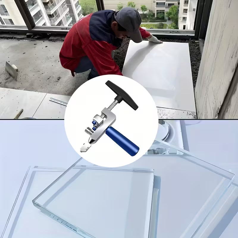 २-इन-१ म्यानुअल ग्लास र टाइल काट्ने उपकरण (डायमण्ड रोलर व्हिल सहित)