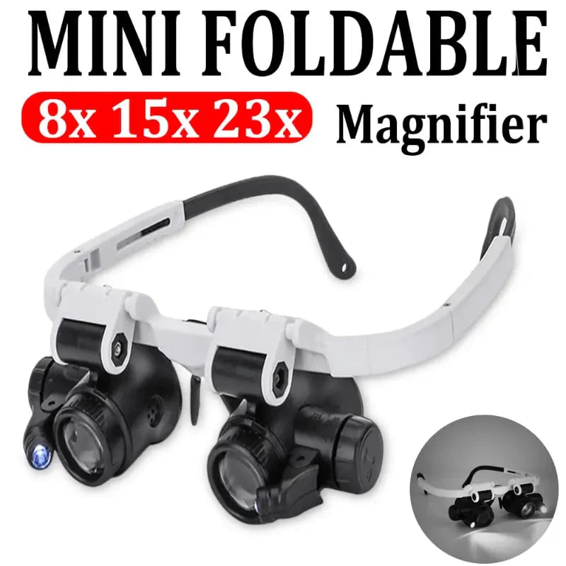 🎁👓 Head Wearing Magnifying Glass with LED Light Headband