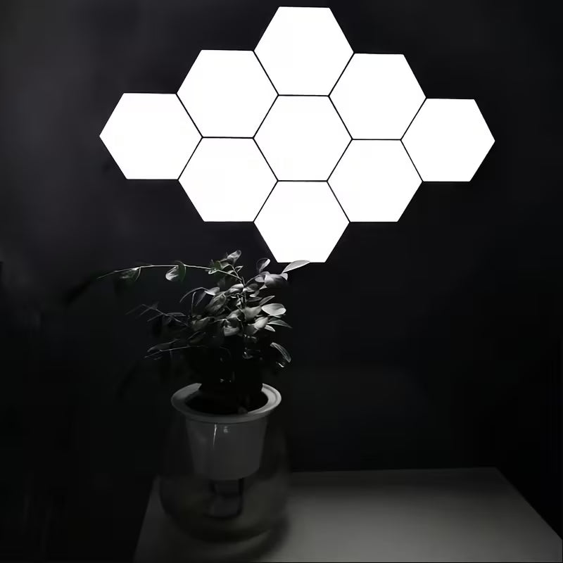 6-Pack Modern Touch-Controlled Hexagonal LED Wall Lights