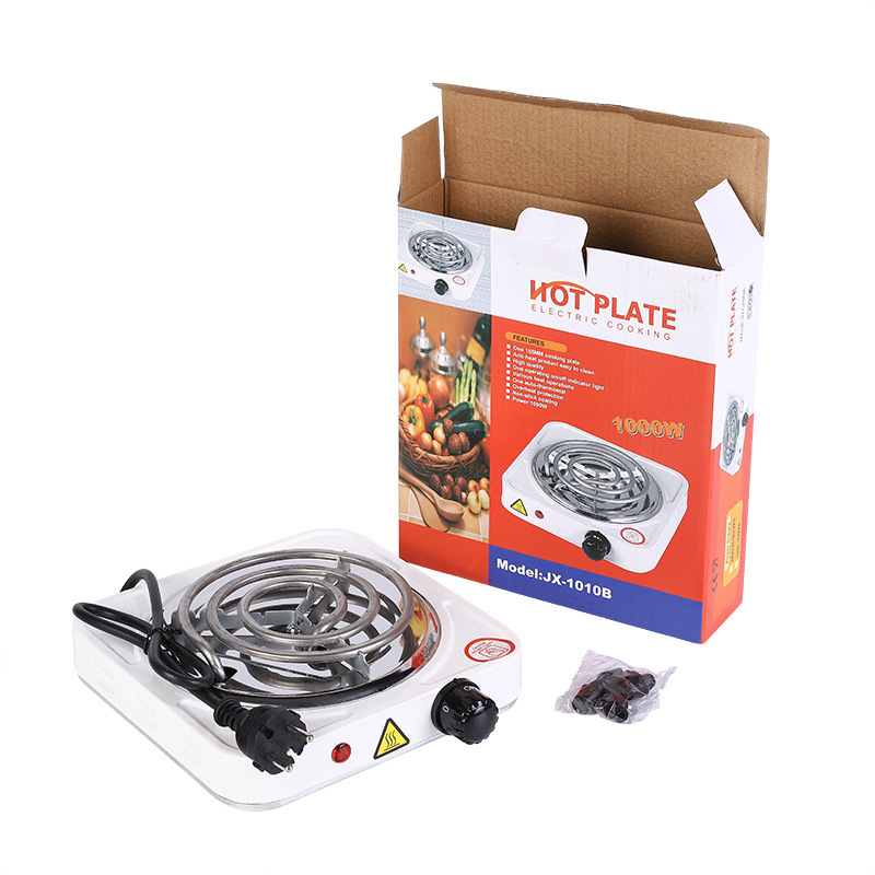 1000W Dual Burner Electric Hot Plate, 5-Level Adjustable Temperature Fast Heating Portable Stove, Compatible with All Cookware for Kitchen