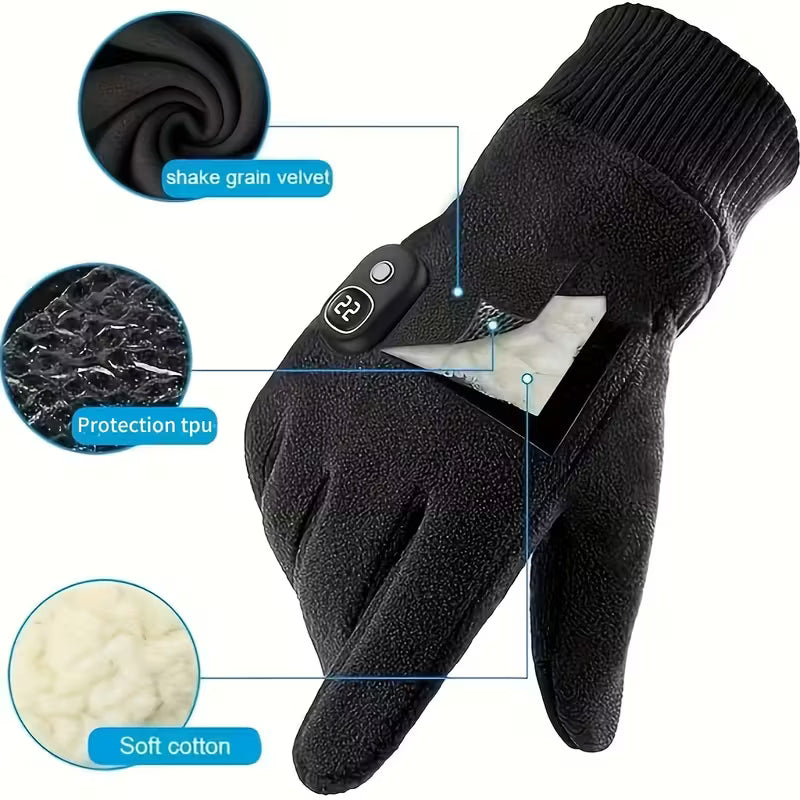 मोटो कार्य पञ्जा, भित्री ब्याट्री तातो प्रणालीसहितका बिजुली तातिने पञ्जा — हात तातो राख्नका लागि।