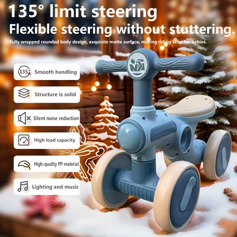 Kids' Foot-Free Balance Bike with Fun Lights and Music