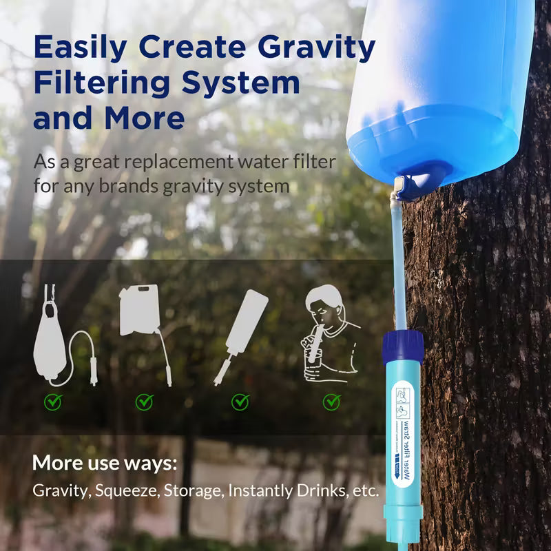 मिनी व्यक्तिगत पानी फिल्टर स्ट्रो – यात्रा र आपतकालीन तयारीका लागि