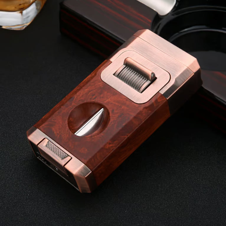 All-in-One Torch Lighter with Built-in Cutter V Cut