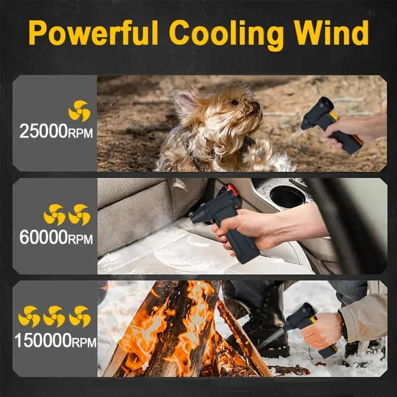 HIPAPPY 200W हाई पावर वायरलेस टर्बो ब्लोअर र भ्याकुम क्लिनर