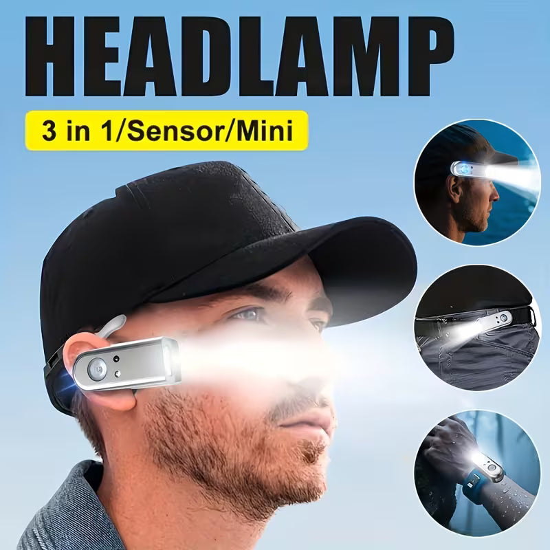 Rechargeable Super Bright Hands-Free Ear Headlamp with Motion Sensor
