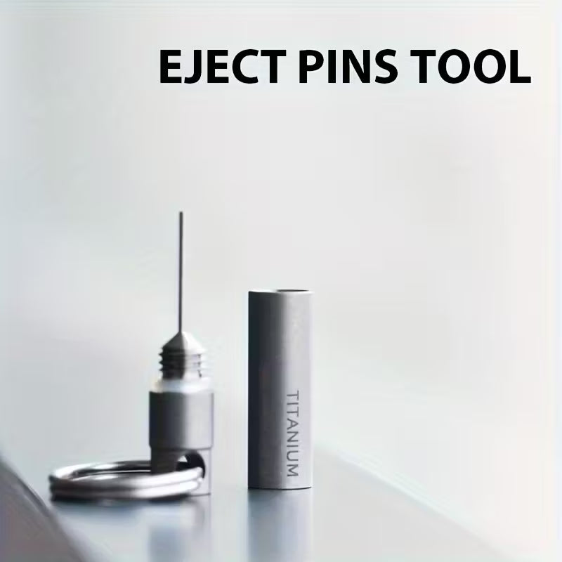 टाइटानियम मिश्र धातुको सिम कार्ड इजेक्ट उपकरण कीचेन