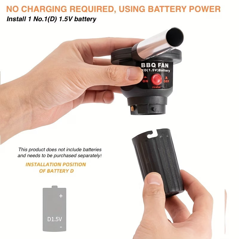 Portable Battery-Powered BBQ Fan Blower