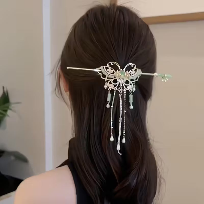 परम्परागत चिनियाँ महिला मथुरो बटरफ्लाइ हेयरपिन