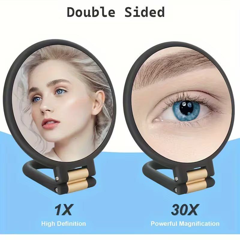 30X Magnifying Mirror with 360° Adjustable & Foldable Handle