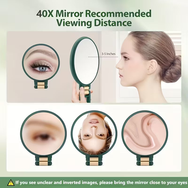 30X Magnifying Mirror with 360° Adjustable & Foldable Handle