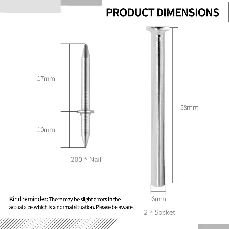 💥200 Count Non-Marking Double-Headed Skirting Nails 🛠️