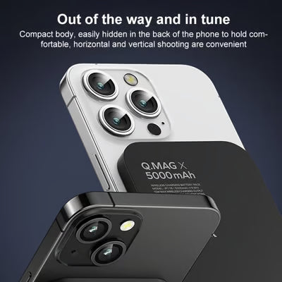 अल्ट्रा-पातलो चुम्बकीय वायरलेस पावर बैंक दुई-तरफा फास्ट चार्जिङ मोबाइल पावर सप्लाई