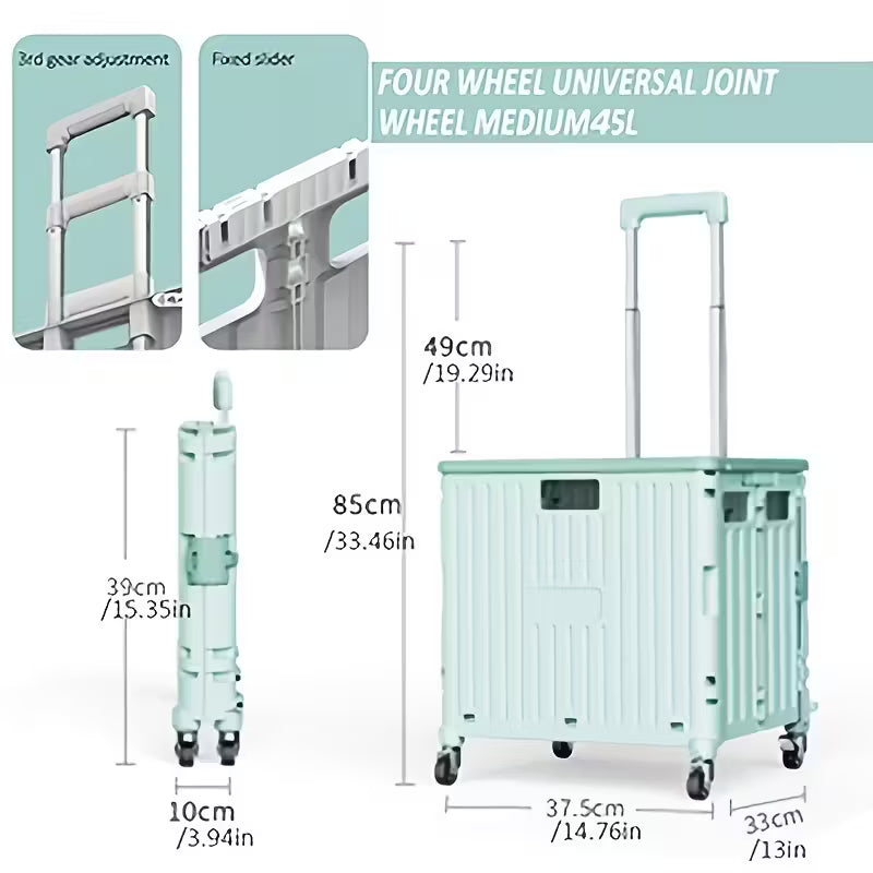 एयराज फोल्डेबल शपिङ बास्केट र ट्रली – किनमेल र क्याम्पिङका लागि