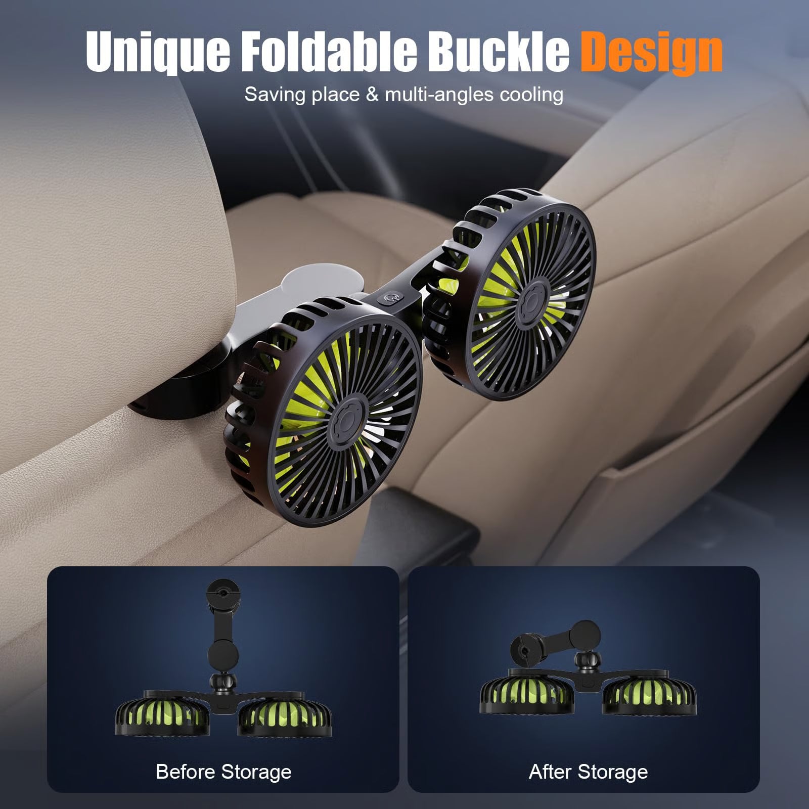 USB Car Cooling Fans for Backseat