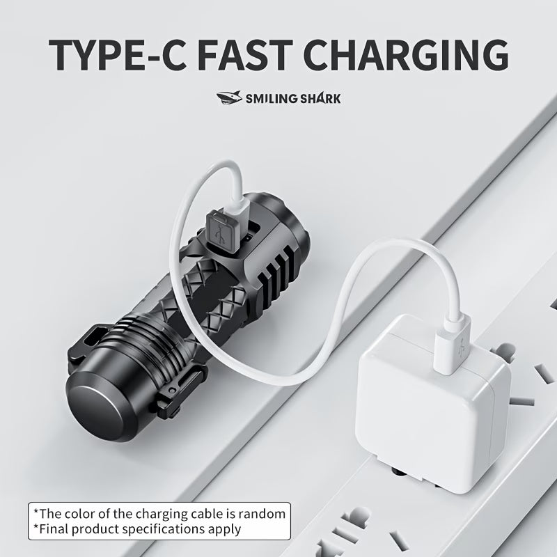 Smiling Shark 2-In-1 Flashlight, Rechargeable LED Work Light