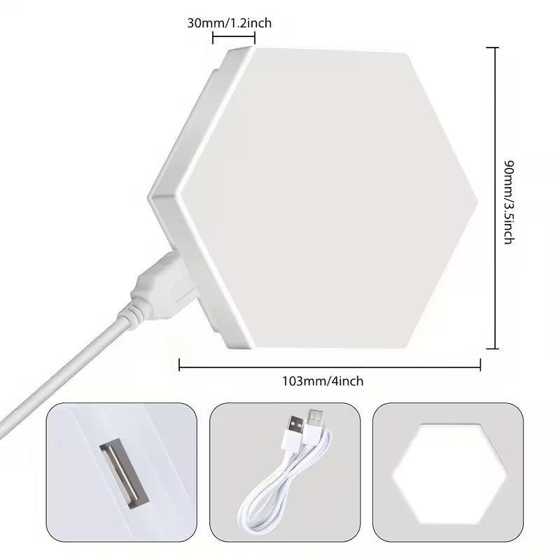 6-Pack Modern Touch-Controlled Hexagonal LED Wall Lights