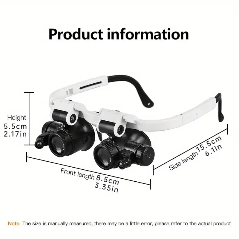 🎁👓 Head Wearing Magnifying Glass with LED Light Headband
