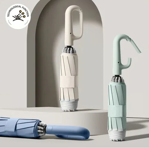 रिङ बक्ला छाता, परावर्तक सुरक्षा स्ट्रिप सहित, मजबुत हावा-प्रतिरोधी र यात्रा गर्न सजिलो पोर्टेबल डिजाइन