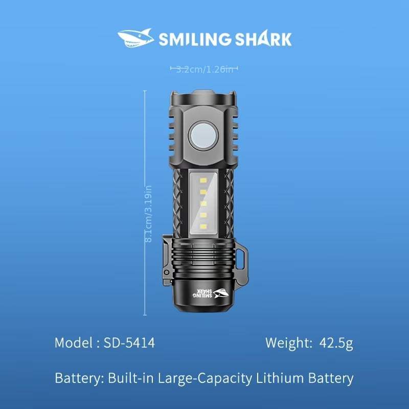 Smiling Shark 2-In-1 Flashlight, Rechargeable LED Work Light