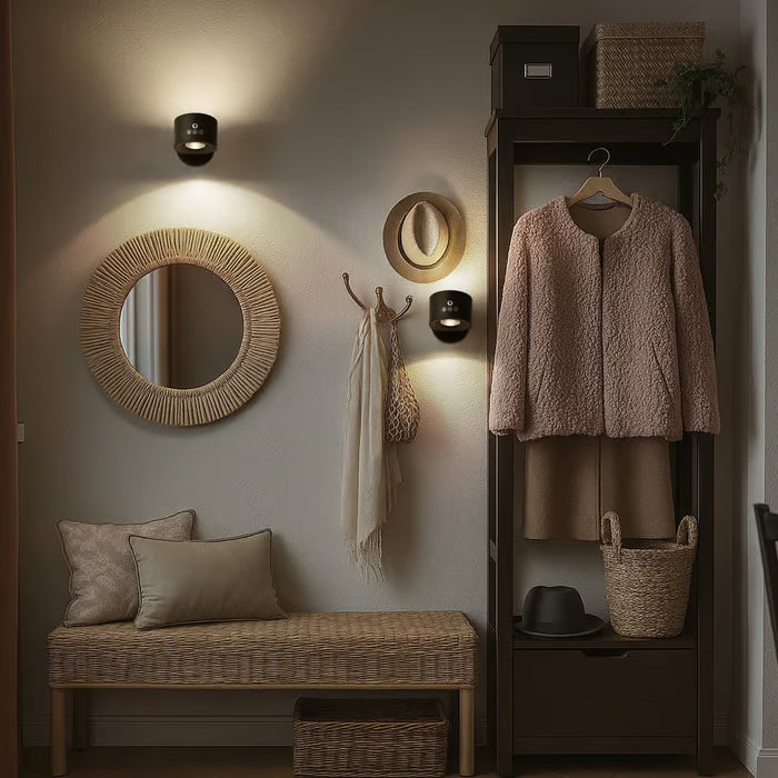360° Rotatable Rechargeable Touch Wall Lamp with Double Sided Light Source